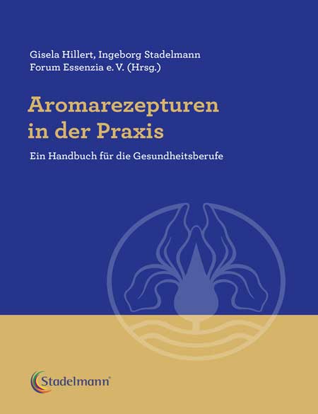 Titelbild des Buchs Aromarezepturen in der Praxis mit Logo-Abbildung von Forum Essenzia e.v.